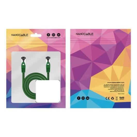 Cable de red Nanocable 10.20.2000-L25-GR Cat.8.1 SSTP AWG26 0,25 m verde