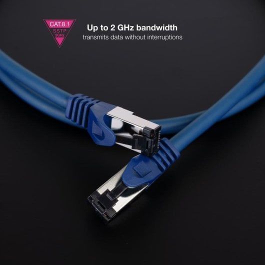 Cable de red Nanocable 10.20.2000-BL Cat.8.1 SSTP AWG26 0,5 m azul LSZH