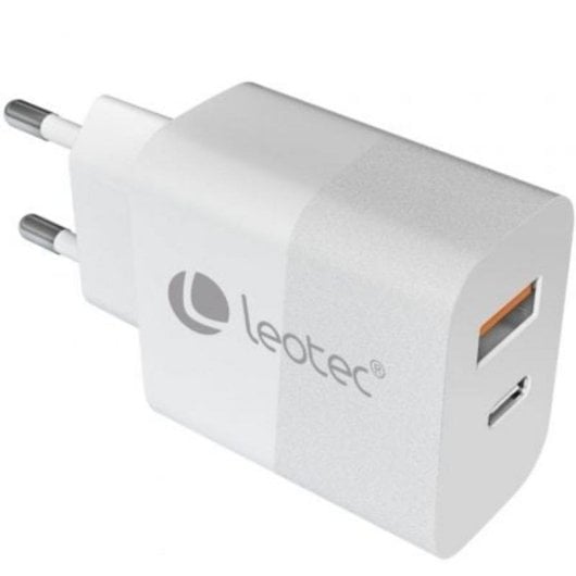 Cargador Leotec LECSPH30W2W GaN 30W 1xUSB-C PD 1xUSB-A Blanco