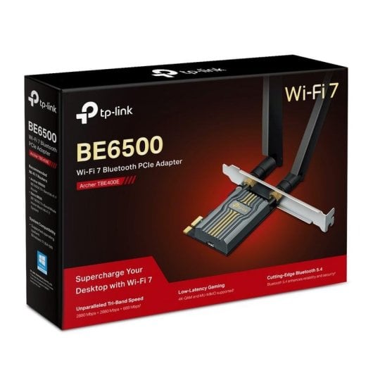 Tarjeta de Red TP-Link Archer TBE400E PCI Express BE6500 2880 Mbps Wi-Fi 7 Bluetooth 5.4