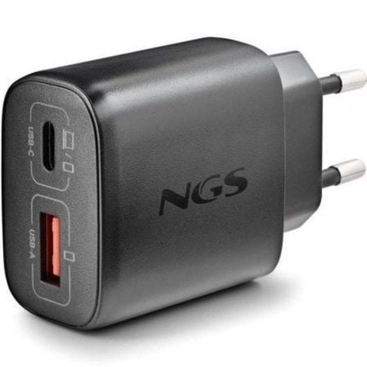 Cargador NGS ERA 45W Black GaN USB-C USB-A Carga Rápida Universal