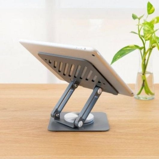 Soporte Tablet TooQ PH-NARVI-G plegable 360° acero carbono hasta 13" gris oscuro