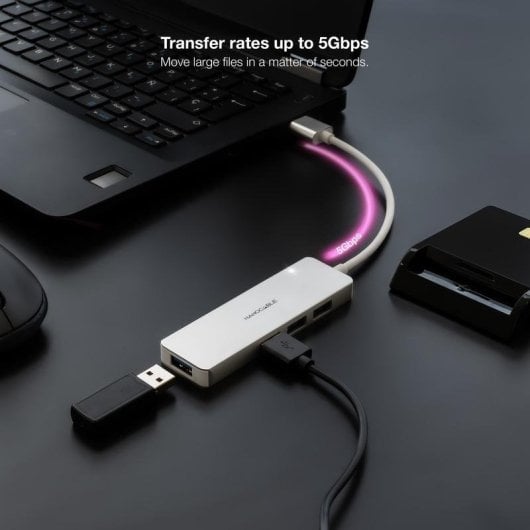 Hub Nanocable 4 porte 5 Gbps modello 10.16.4602 USB 3.0 alluminio