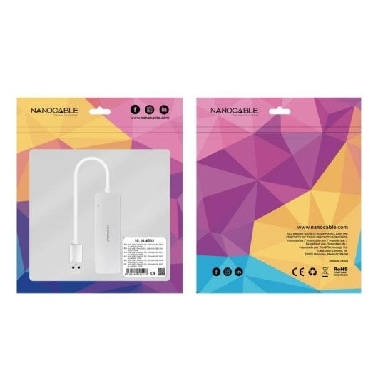 Hub Nanocable 4 porte 5 Gbps modello 10.16.4602 USB 3.0 alluminio