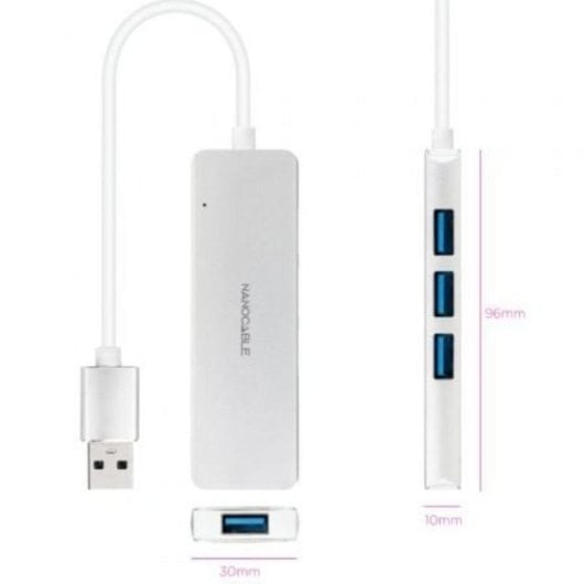 Hub Nanocable 4 porte 5 Gbps modello 10.16.4602 USB 3.0 alluminio