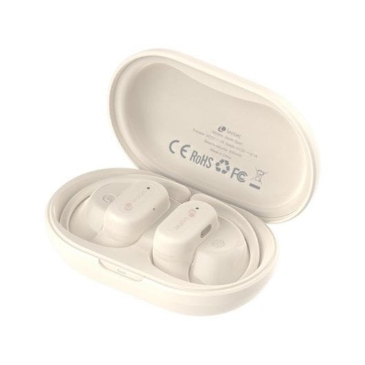 Auriculares Leotec Zenit Sport inalámbricos Bluetooth con Cancelación de Ruido, Micrófono y resistencia IPX5, color beig