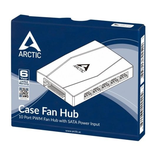 Hub Ventola Arctic Case Fan Hub 10 Porte PWM Alimentazione SATA Nero