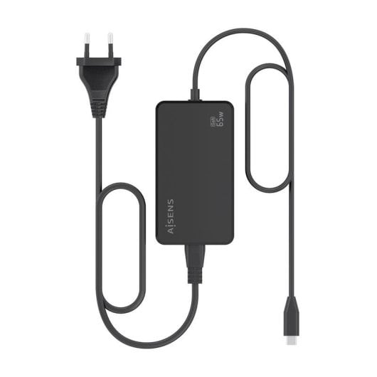 Carregador de Mesa Aisens ASCH-1PD65D068-BK GaN 65W USB-C 1.8m Preto