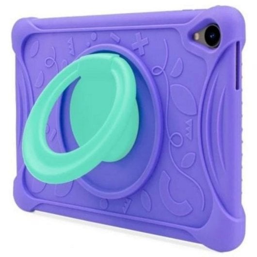 Funda SPC Gravity 10.1 Kids Case silicona púrpura con argolla reforzada
