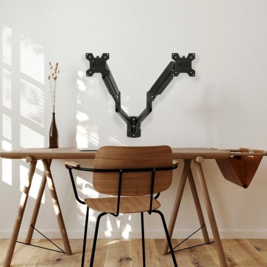 Soporte para monitor TooQ LP1434TNR-B doble brazo gas, VESA, inclinable, negro