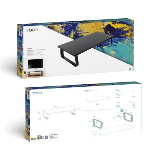 Soporte para portátil TooQ TQMR111 elevador multiusos MDF acero negro 600x260x120mm