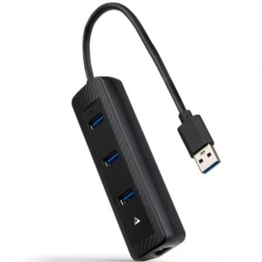 Hub Nanocable 3 puertos USB 3.0 1000 Mbps modelo 10.16.4604 con Ethernet RJ45