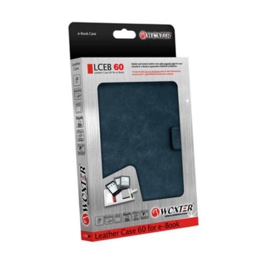 Funda para libro electrónico Woxter EB26-010 Universal 6" Azul con luz y cuero
