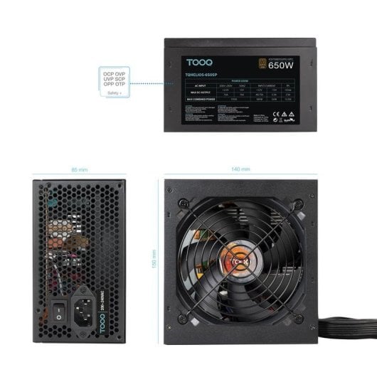 Fuente de Alimentación TooQ TQHELIOS-650SP 650W 80Plus Bronze ventilateur silencieux