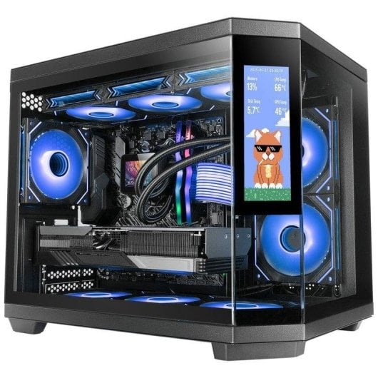 Boîtier Mars Gaming MC-3TCORELCDM Micro-ATX Écran IPS 7.2" Verre Trempé Noir
