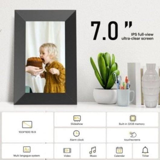 Digitaler Bilderrahmen Kodak RCF-702W 7" WLAN Touchscreen Schwarz 32GB