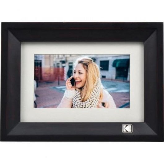 Digitaler Bilderrahmen Kodak RDPF-700W 7" LED 1024x600 Schwarz, SD/USB, Holzrahmen
