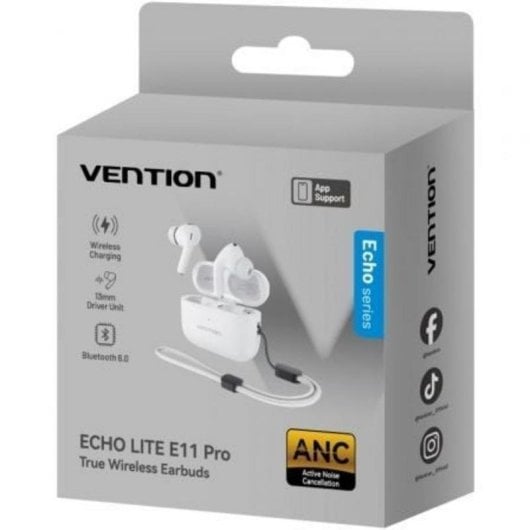 Écouteurs Vention Echo Lite E11 Pro sans fil Bluetooth 6.0 avec réduction du bruit Blancs