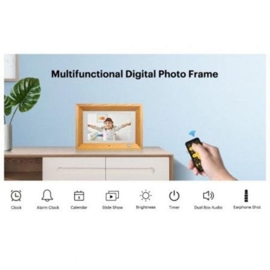 Digitaler Bilderrahmen Kodak RDPF-1020W 10" Holzrahmen LED 1024 x 600 SD USB