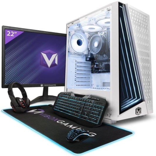 Vibox I-90 Gaming PC AMD Ryzen 3 3200G 8GB 480GB SSD Linux Mint Monitor 21,5" RGB
