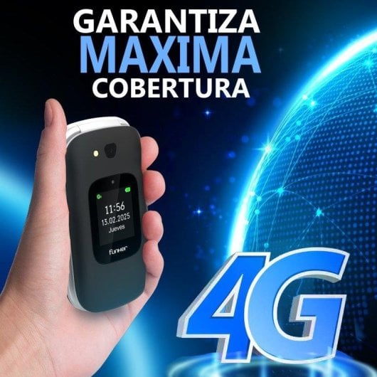 Telemóvel Funker E450 Max Pro 2 4G e WiFi Botão SOS GPS Teclado Físico Preto