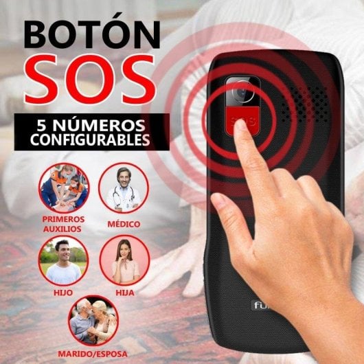 Telemóvel Funker C140 Classic 4G Teclas Grandes e SOS Duplo SIM Preto