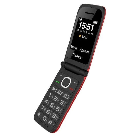 Mobiltelefon Funker C200 Comfort Klappdesign 4G VoLTE SOS-Taste Dual Display Rot