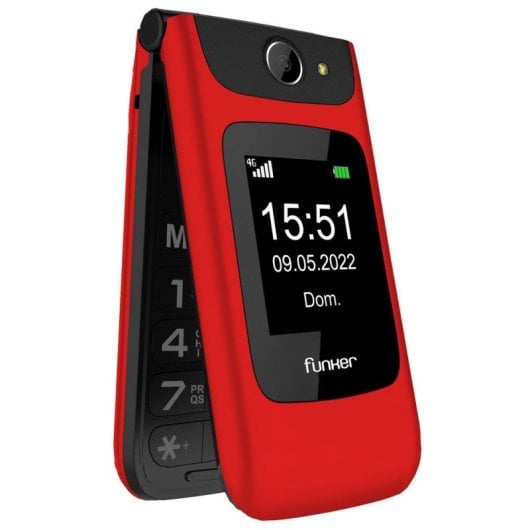 Mobiltelefon Funker C200 Comfort Klappdesign 4G VoLTE SOS-Taste Dual Display Rot