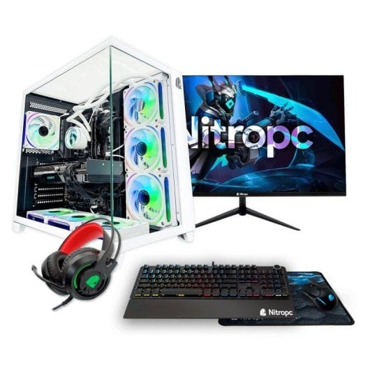 Nitropc Pack Gold V2 AMD Ryzen 5 8400F 32GB 1TB RTX 5060 24" Monitor Windows 11