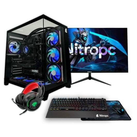 Nitropc Pack Gold Plus V2 AMD Ryzen 7 5800X 32GB 2TB M.2 RTX 5060 Monitor 24" Windows 11