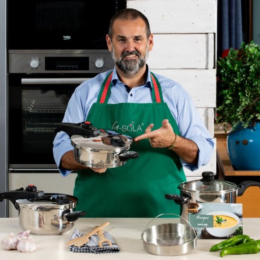 Conjunto de panelas de pressão G-sola 4L e 6L – Aço inoxidável 18/10, segurança tripla, cozedura rápida e super rápida, adequado para todos os tipos de fogão, inclui tampa, cesto e livro de receitas David De Jorge