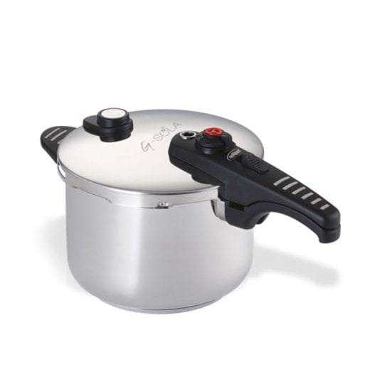 Panela de Pressão G-sola 6L – Aço Inox 18/10, Tripla Segurança, Níveis Rápido e Super Rápido, Indução e Lavável na Máquina de Lavar Louça, Inclui Livro de Receitas David De Jorge