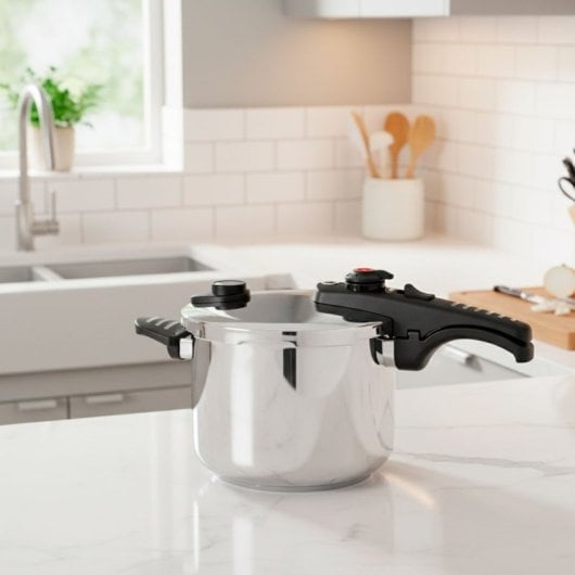 Panela de Pressão G-sola 6L – Aço Inox 18/10, Tripla Segurança, Níveis Rápido e Super Rápido, Indução e Lavável na Máquina de Lavar Louça, Inclui Livro de Receitas David De Jorge