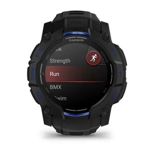 Garmin Instinct 3 Bluetooth GPS 45mm AMOLED Noir/Bleu Résistant à l'eau 10ATM Pulsomètre SpO2