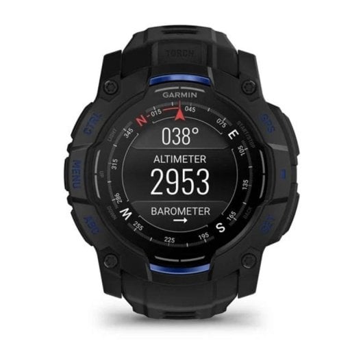 Garmin Instinct 3 Bluetooth GPS 45mm AMOLED Noir/Bleu Résistant à l'eau 10ATM Pulsomètre SpO2