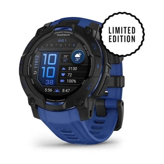 Garmin Instinct 3 Bluetooth GPS 45mm AMOLED Noir/Bleu Étanche 10ATM SpO2 Pulsomètre