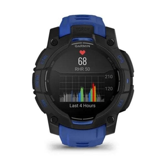 Garmin Instinct 3 Bluetooth GPS 45mm AMOLED Noir/Bleu Étanche 10ATM SpO2 Pulsomètre