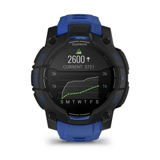 Garmin Instinct 3 Bluetooth GPS 45mm AMOLED Noir/Bleu Étanche 10ATM SpO2 Pulsomètre