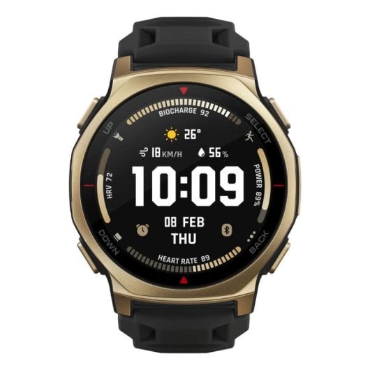 Amazfit T-rex 3 Pro Bluetooth GPS NFC 44mm AMOLED Or Noir L Étanche 10 ATM SpO2 Pulsomètre