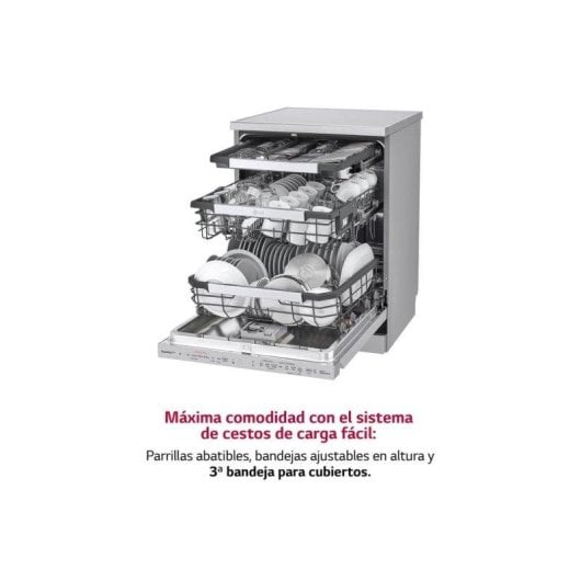 Lavavajillas LG QuadWash TrueSteam 14 Servicios Clase C Acero Inoxidable Antihuellas