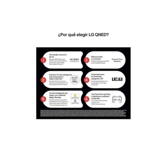 TV LG QNED 86QNED80A6A 86" 4K Smart TV HDR10 Pro VRR Dolby Negro