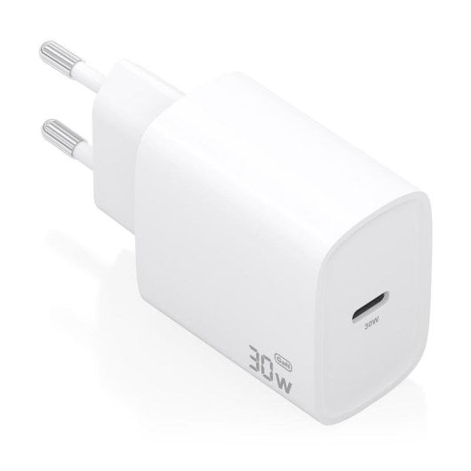 Cargador GaN Aisens A110-0950 USB-C 30W carga rápida AI protección avanzada