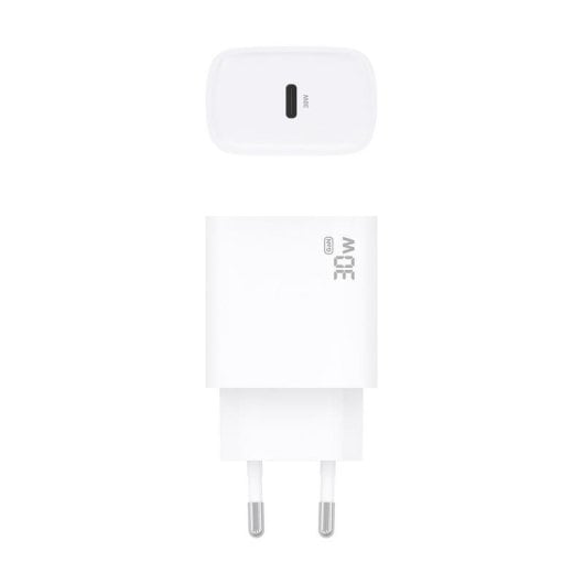 Cargador GaN Aisens A110-0950 USB-C 30W carga rápida AI protección avanzada