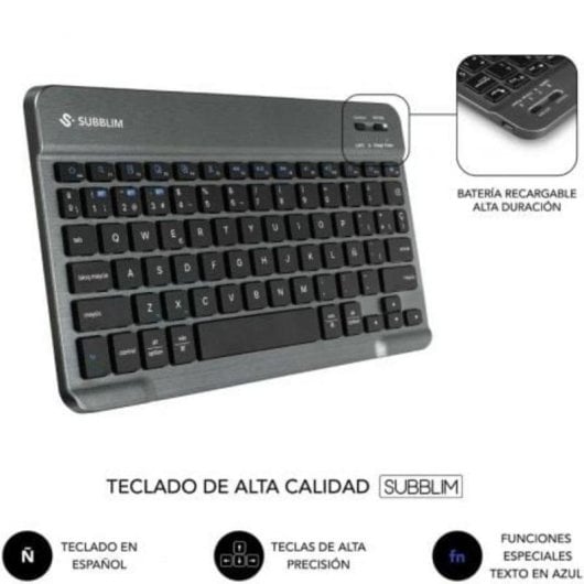 Funda con teclado Bluetooth Subblim KeyTab Pro BT Lenovo Tab 10,1" QWERTY ES Negra