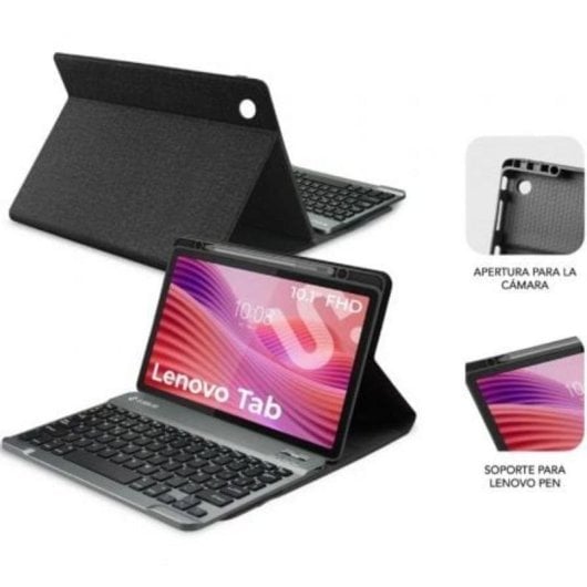 Funda con teclado Bluetooth Subblim KeyTab Pro BT Lenovo Tab 10,1" QWERTY ES Negra