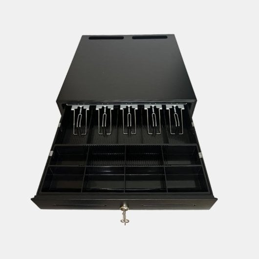 Cajão de dinheiro Premier 460 HQ-B aço preto 24 V 5/8 compartimentos