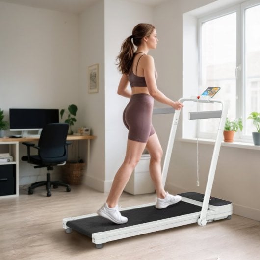 Sportnow Cinta De Correr Plegable Inclinado Con 2.5hp 0-12 Km/h Pantalla Led