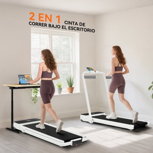 Sportnow Cinta De Correr Plegable Inclinado Con 2.5hp 0-12 Km/h Pantalla Led