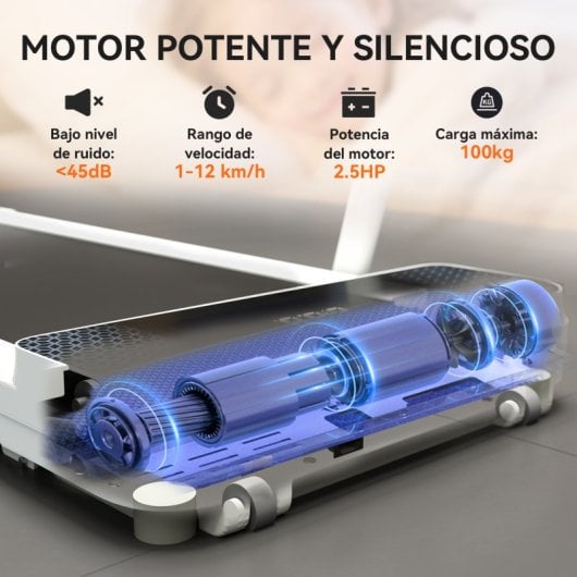 Sportnow Cinta De Correr Plegable Inclinado Con 2.5hp 0-12 Km/h Pantalla Led