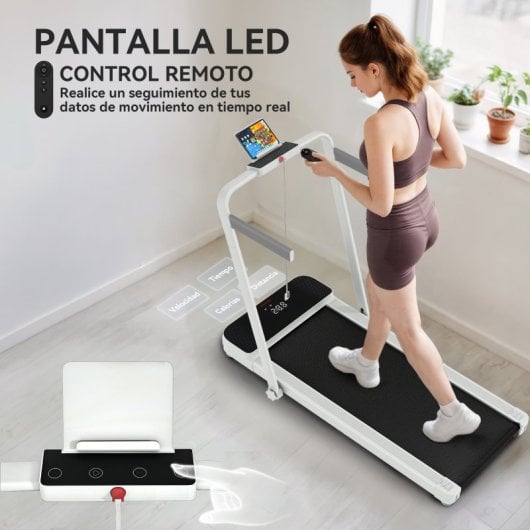 Sportnow Cinta De Correr Plegable Inclinado Con 2.5hp 0-12 Km/h Pantalla Led